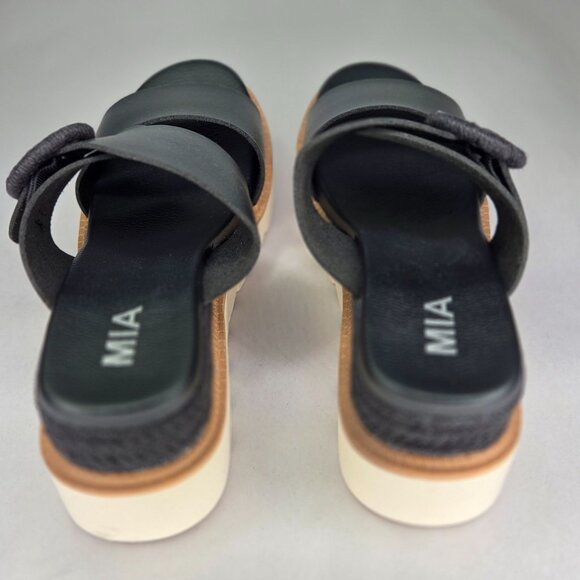 NWT MIA Women's Orla Slip-On Wedge Sandals Black - Picture 4 of 7
